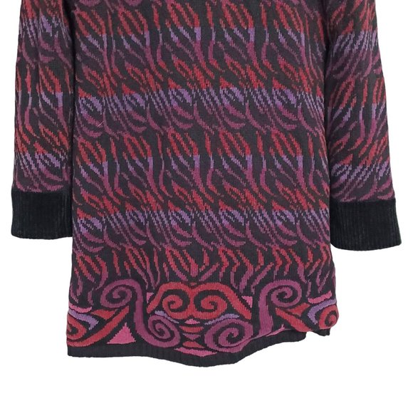 Icelandic Design Size S Sweater Coat Vintage Zipper Beaded Pockets Wool Blend - Picture 11 of 15